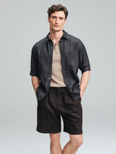 Men's summer blended textured pocket shirt
